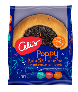 Poppy koláčik s náplňou makovo - malinovou 90g Poppy koláčik s náplňou makovo - malinovou 90g